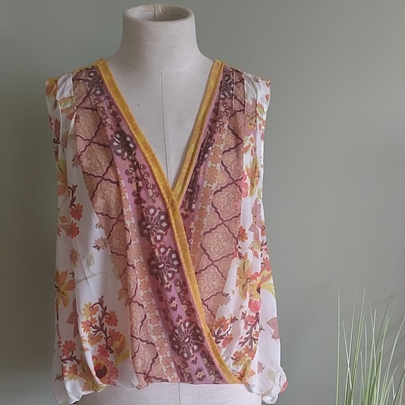Free People Tops - NWT! Free People Mesh Floral Sleeveless V-Neck Top